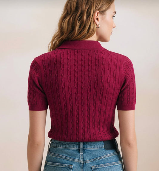 Short Sleeve Knit Top