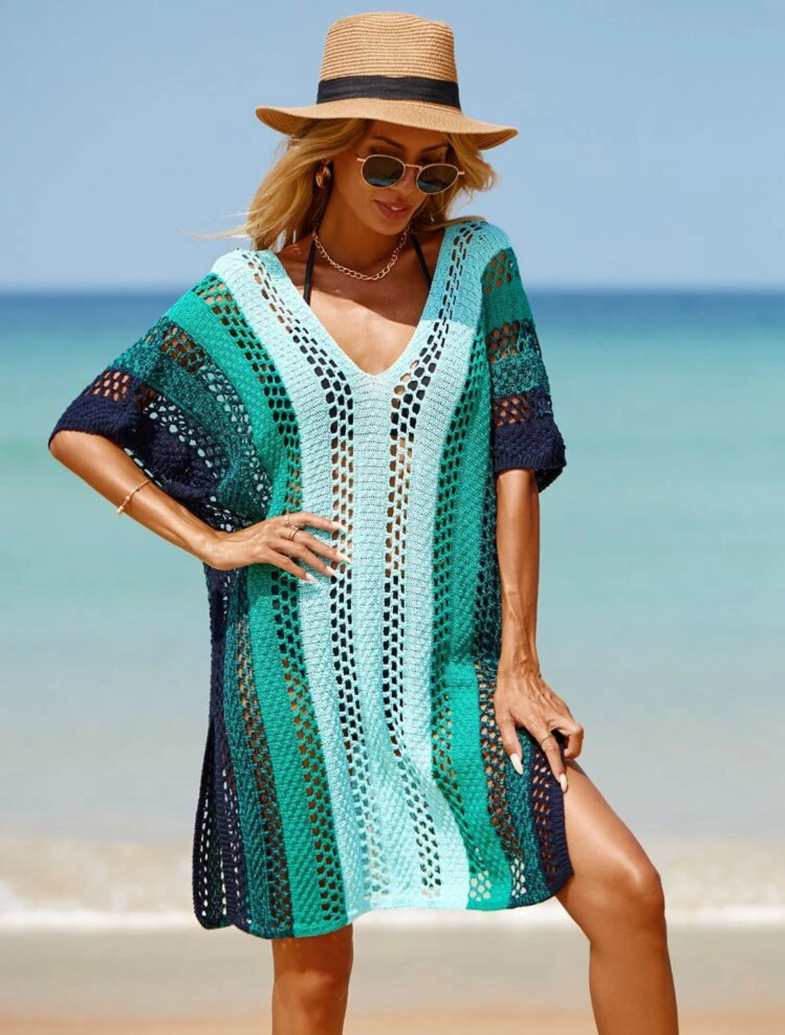 Striped Beach Cover-up