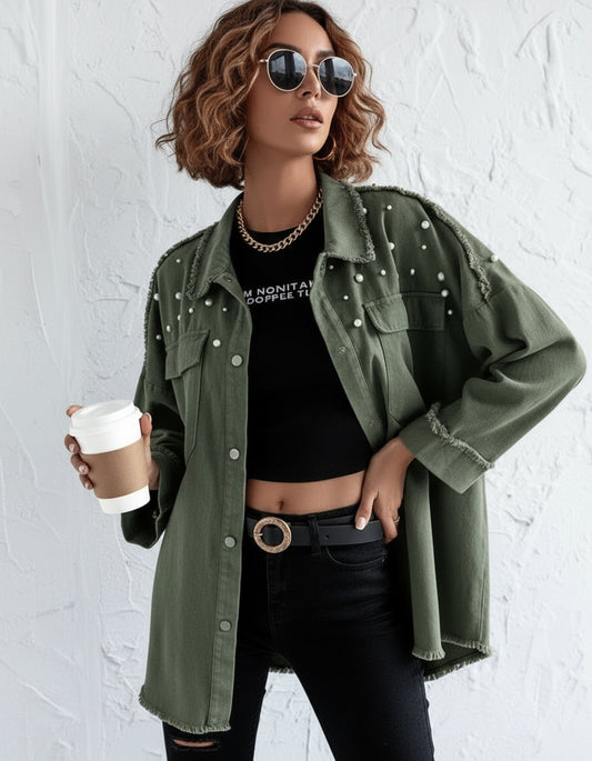 Shoulder Pearls Shirt