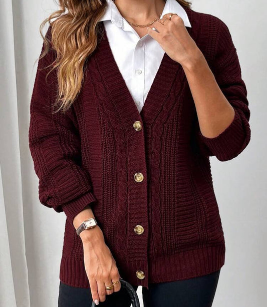 V-neck Cardigan Sweater